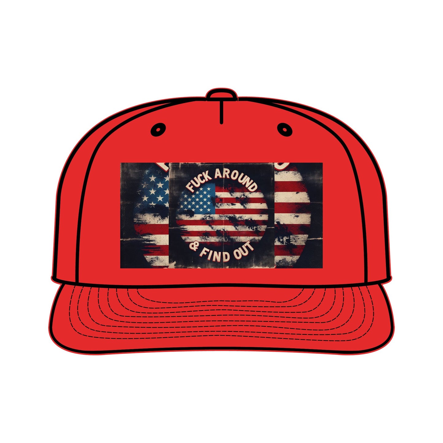 Vintage Surf Cap with American Flag Design - "F*ck Around & Find Out"