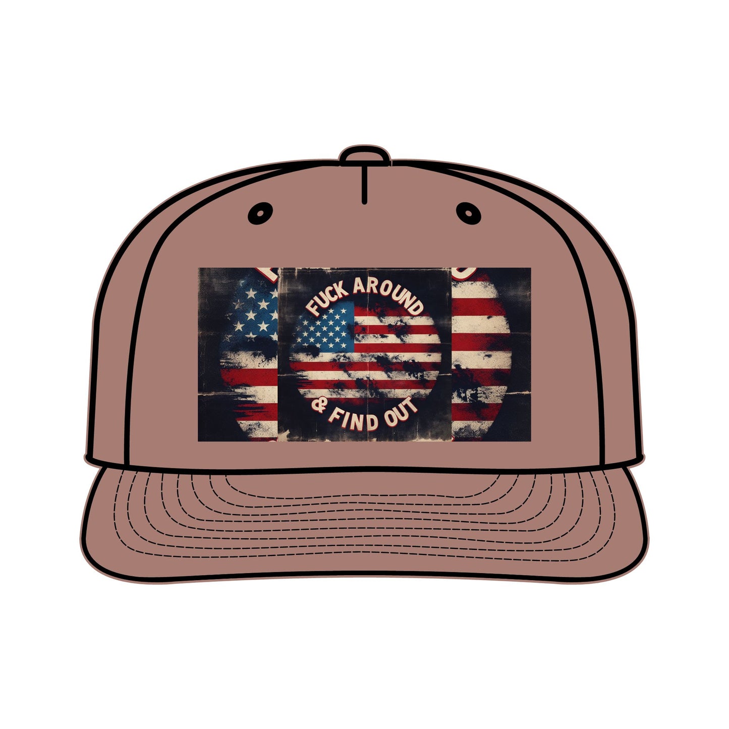 Vintage Surf Cap with American Flag Design - "F*ck Around & Find Out"