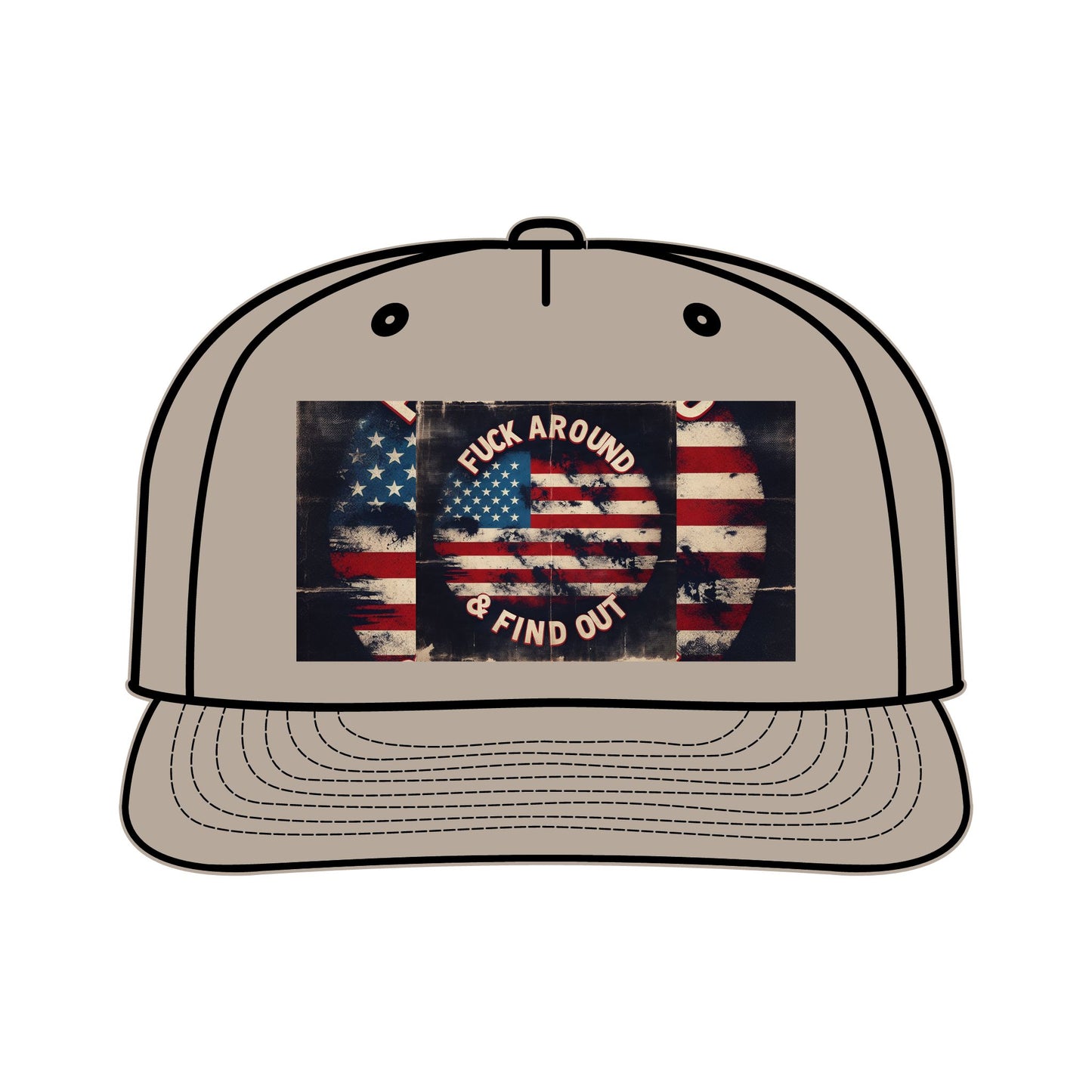 Vintage Surf Cap with American Flag Design - "F*ck Around & Find Out"