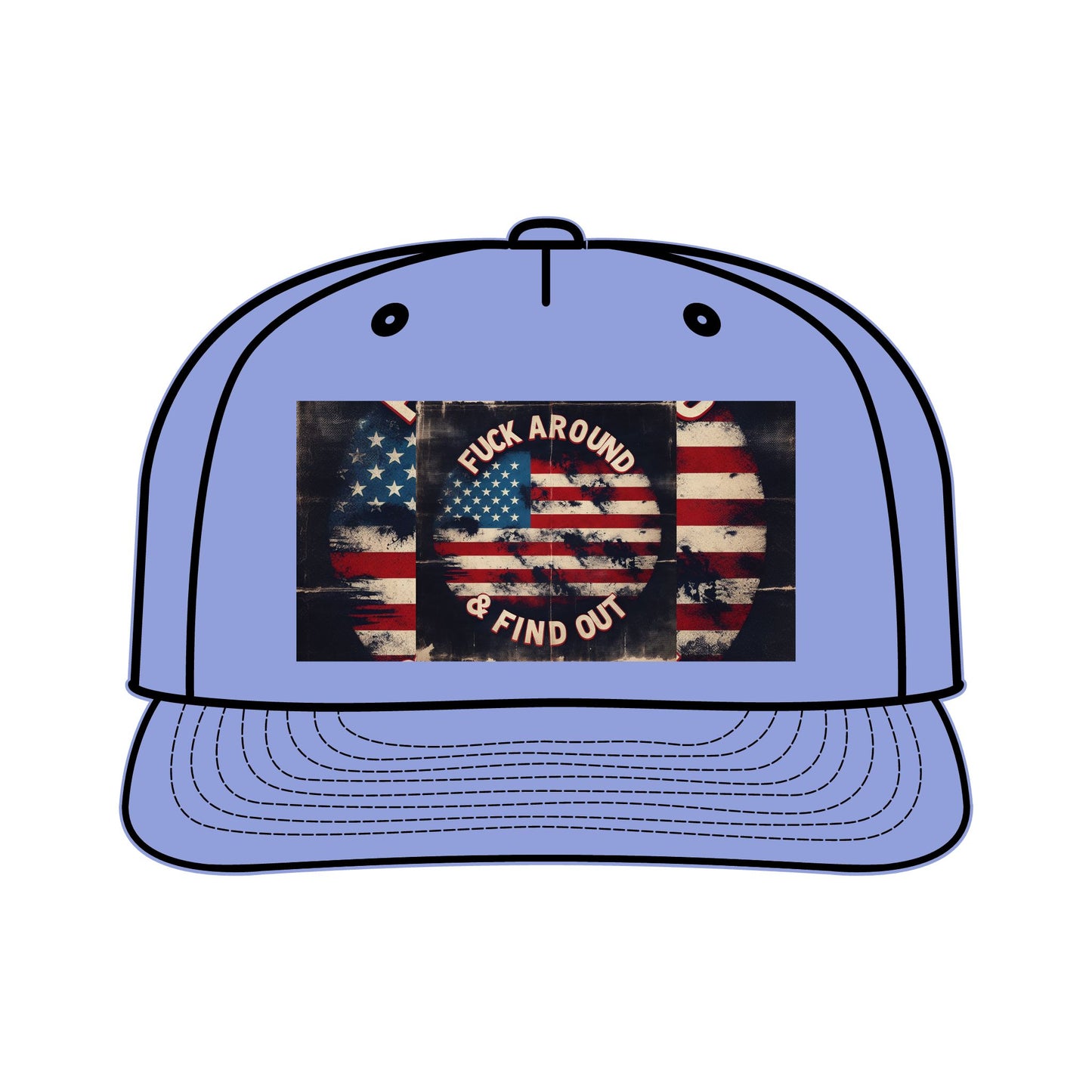 Vintage Surf Cap with American Flag Design - "F*ck Around & Find Out"