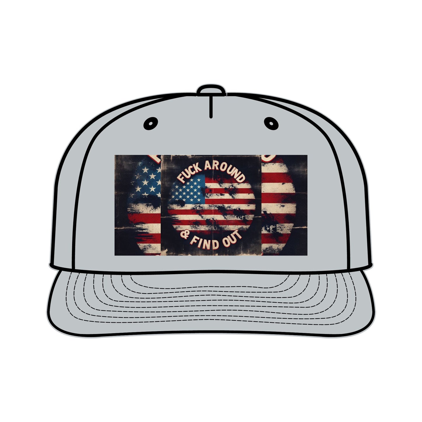 Vintage Surf Cap with American Flag Design - "F*ck Around & Find Out"