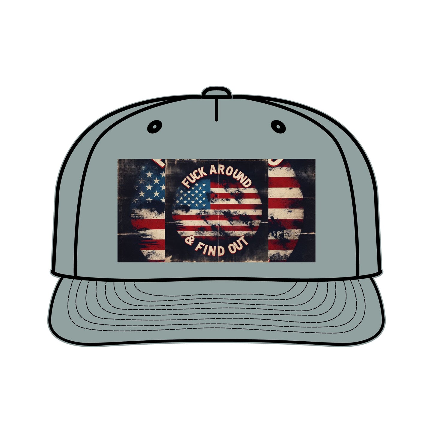 Vintage Surf Cap with American Flag Design - "F*ck Around & Find Out"