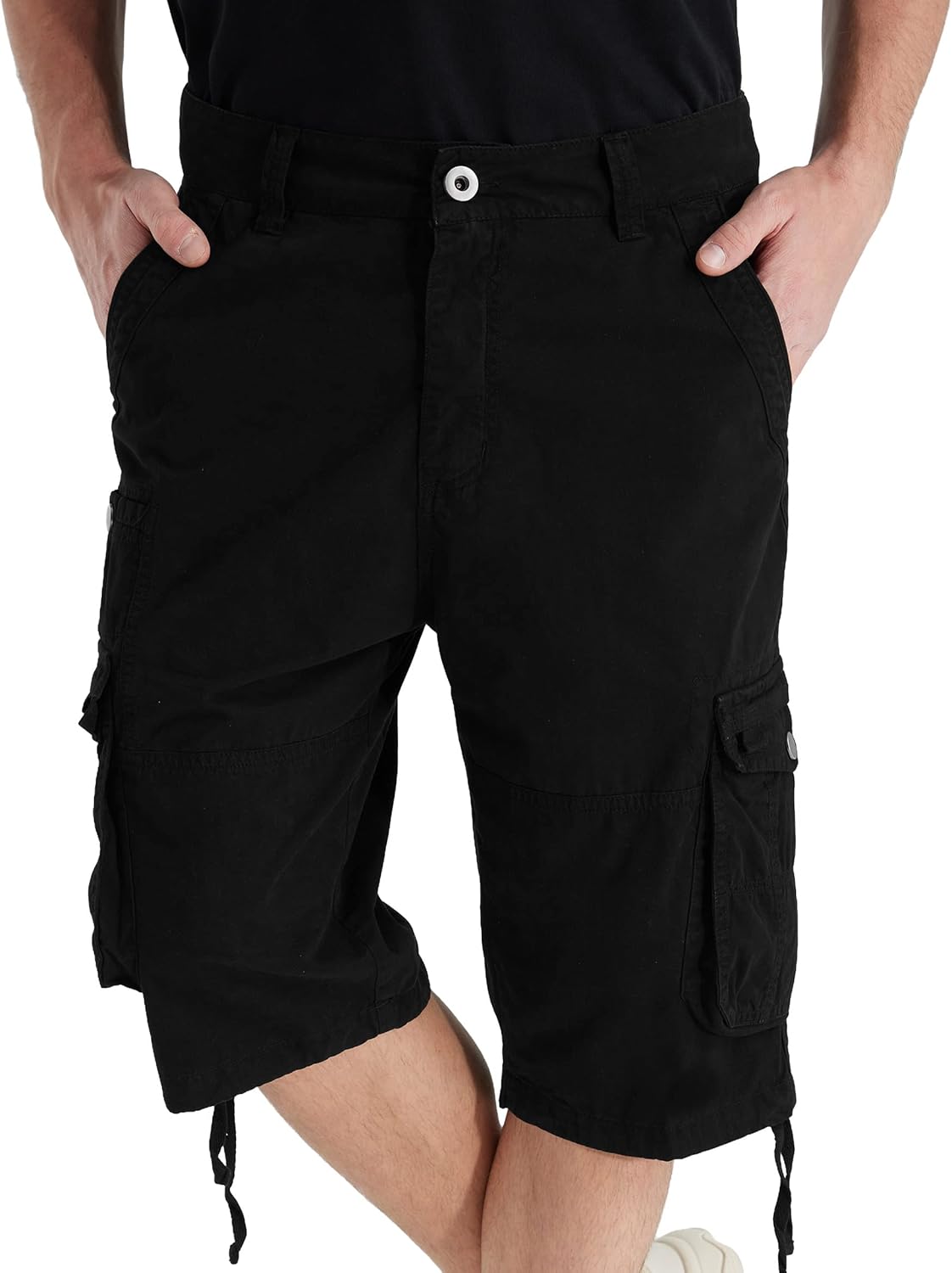 Cargo Shorts for Men Multi Pockets Mens Shorts Below Knee Casual Hiking Summer Shorts