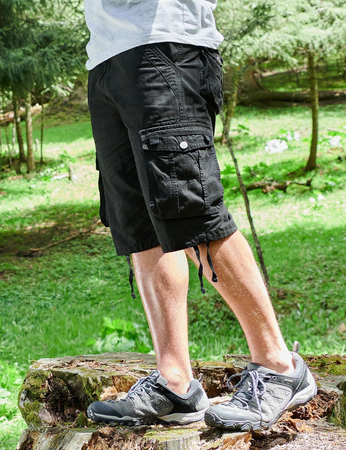 Cargo Shorts for Men Multi Pockets Mens Shorts Below Knee Casual Hiking Summer Shorts