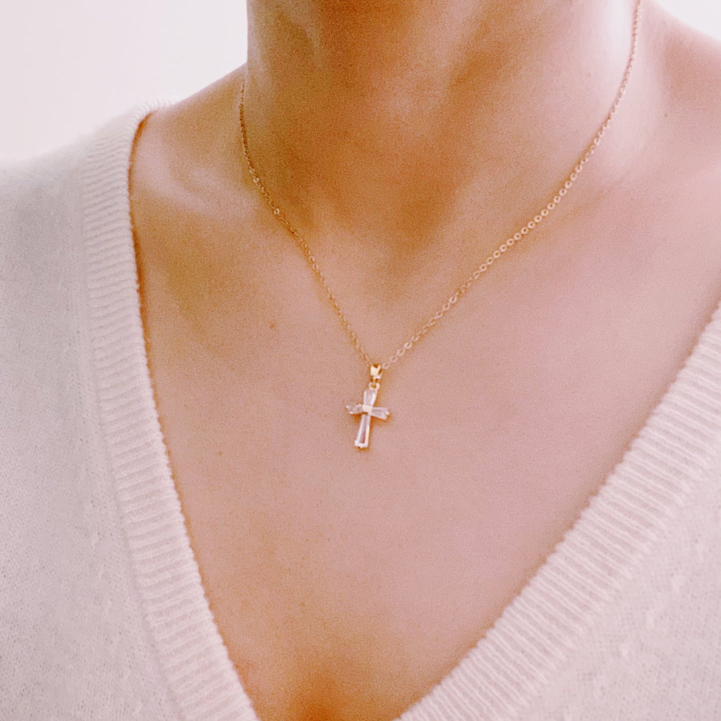 My Dear Crystal Cross Necklace