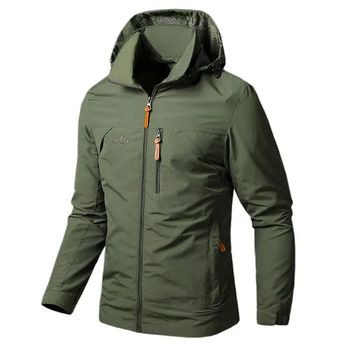 Mens Windbreaker Jackets Waterproof Military Hooded Coat Male New