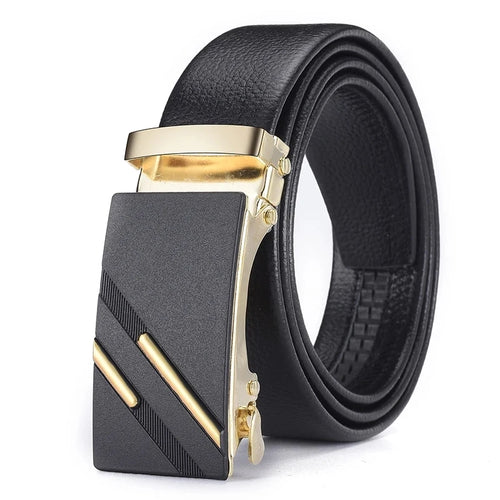 Fashion Business Men's Belt Genuine Luxury Brand Belt Metal Buckle