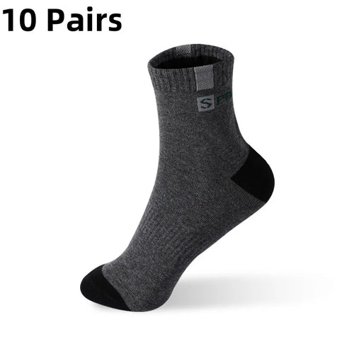 5/10 Pairs Men Bamboo Fiber Autumn Winter Men Socks Breathable Cotton