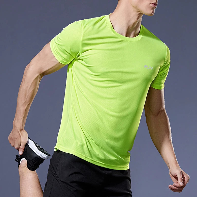 Summer Sport Gym t Shirt Men Quick Dry Running Bodybuilding Shirts Men