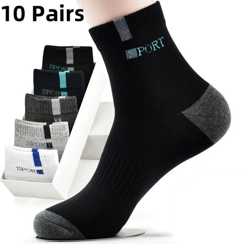 5/10 Pairs Men Bamboo Fiber Autumn Winter Men Socks Breathable Cotton