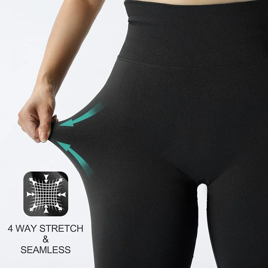 Knitted Seamless Fitness Leggings GYM Pants Women High Waist Push Up