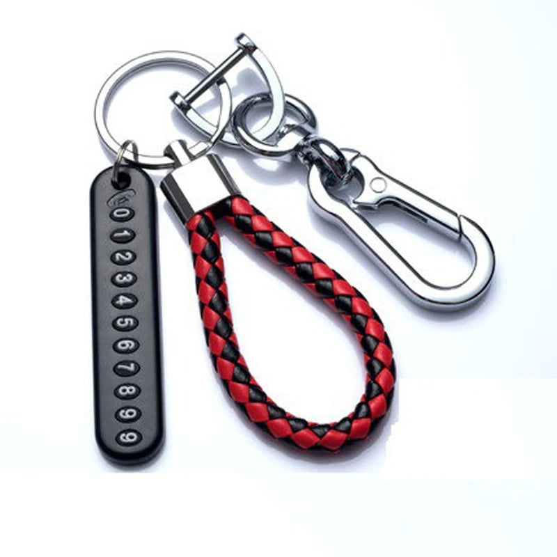 Trendy DIY Mobile Phone Number Plate Pendant Keychain for Men Punk