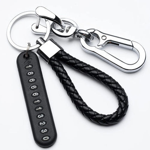 Trendy DIY Mobile Phone Number Plate Pendant Keychain for Men Punk