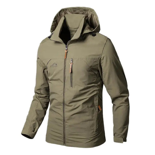 Mens Windbreaker Jackets Waterproof Military Hooded Coat Male New