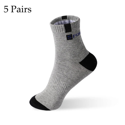 5/10 Pairs Men Bamboo Fiber Autumn Winter Men Socks Breathable Cotton