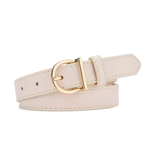 Women's Belt Fashion Pin Buckle Thin Belt Genuine Luxury Soft Belt