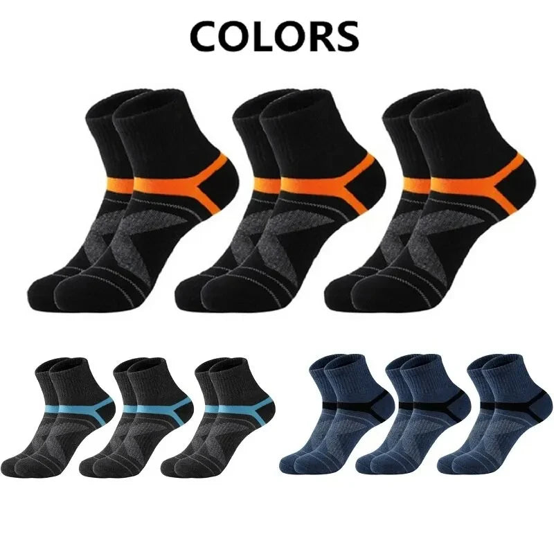 3 Pairs High Quality Men Socks Black Sports Socks Casual Soft Running