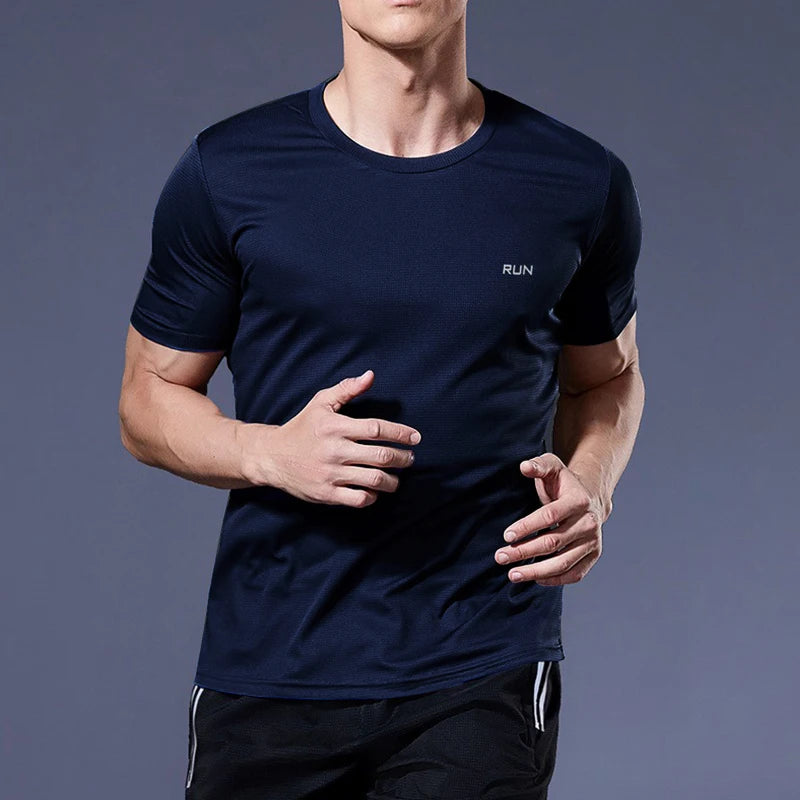 Summer Sport Gym t Shirt Men Quick Dry Running Bodybuilding Shirts Men