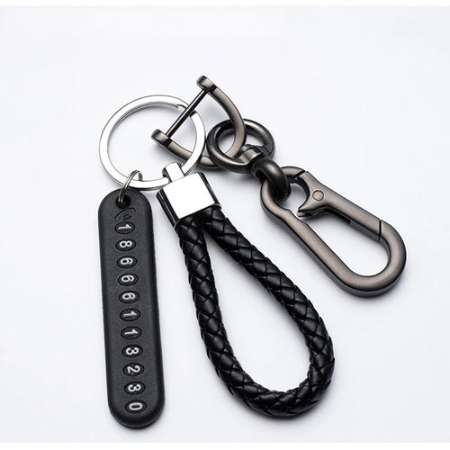 Trendy DIY Mobile Phone Number Plate Pendant Keychain for Men Punk