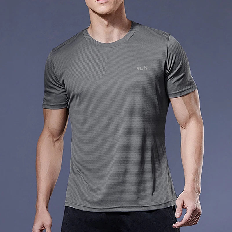 Summer Sport Gym t Shirt Men Quick Dry Running Bodybuilding Shirts Men