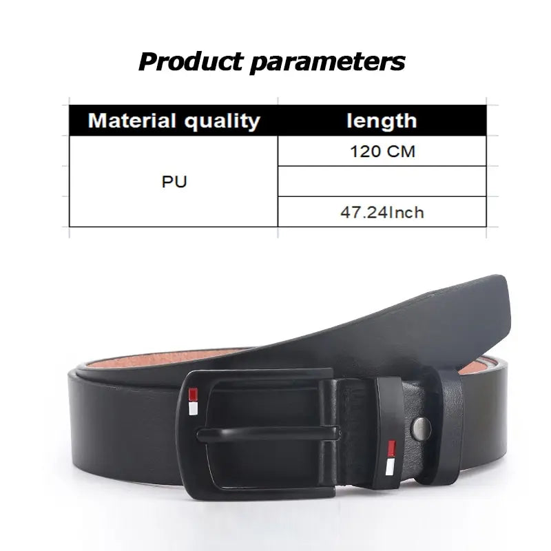 Fashion Mens PU Alloy Square Buckle Business Leisure Belts Winter