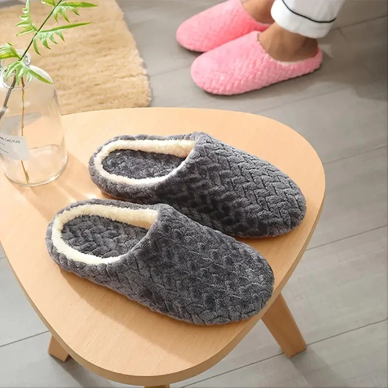 Unisex Fluffy Home Slippers Soft Lightweight Anti Slip Comfortable