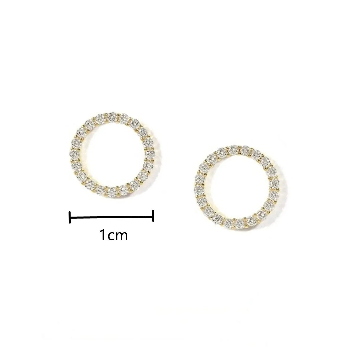 Simple Gold Color S925 Silver Needle Crystal Stud Earrings for women