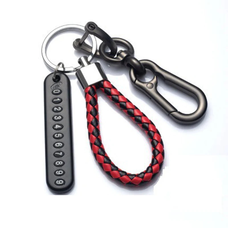 Trendy DIY Mobile Phone Number Plate Pendant Keychain for Men Punk