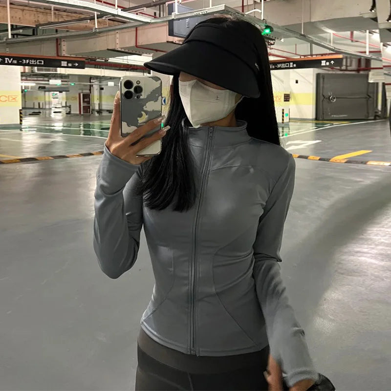 Women's Activewear Jacket Long Sleeve Slim Fit Sunscreen Sweatshirt