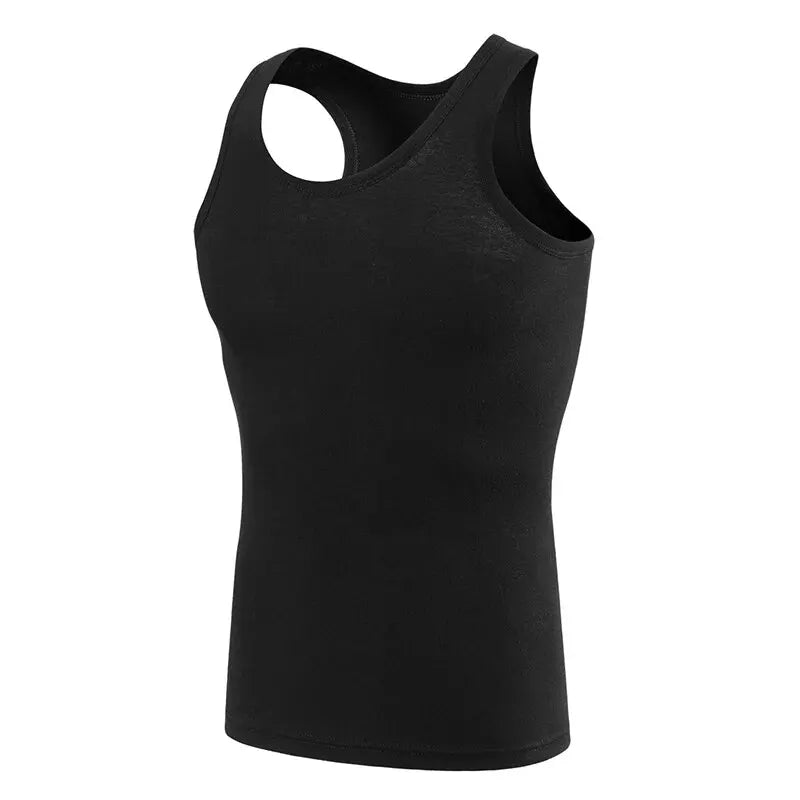 Four Seasons Men Pure Cotton Vest Youth Fit Sports Fitness Middle-aged