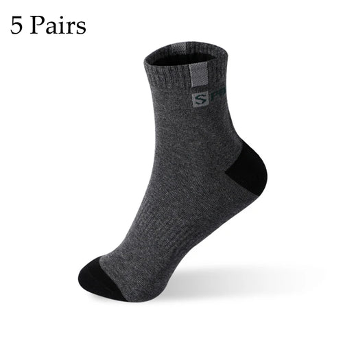 5/10 Pairs Men Bamboo Fiber Autumn Winter Men Socks Breathable Cotton