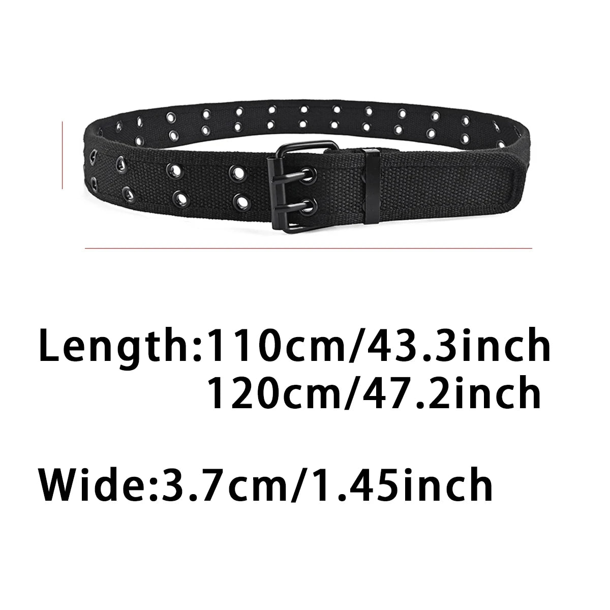 2024New Men's Double Row Needle Buckle Woven Belt Women's Belt Leisure