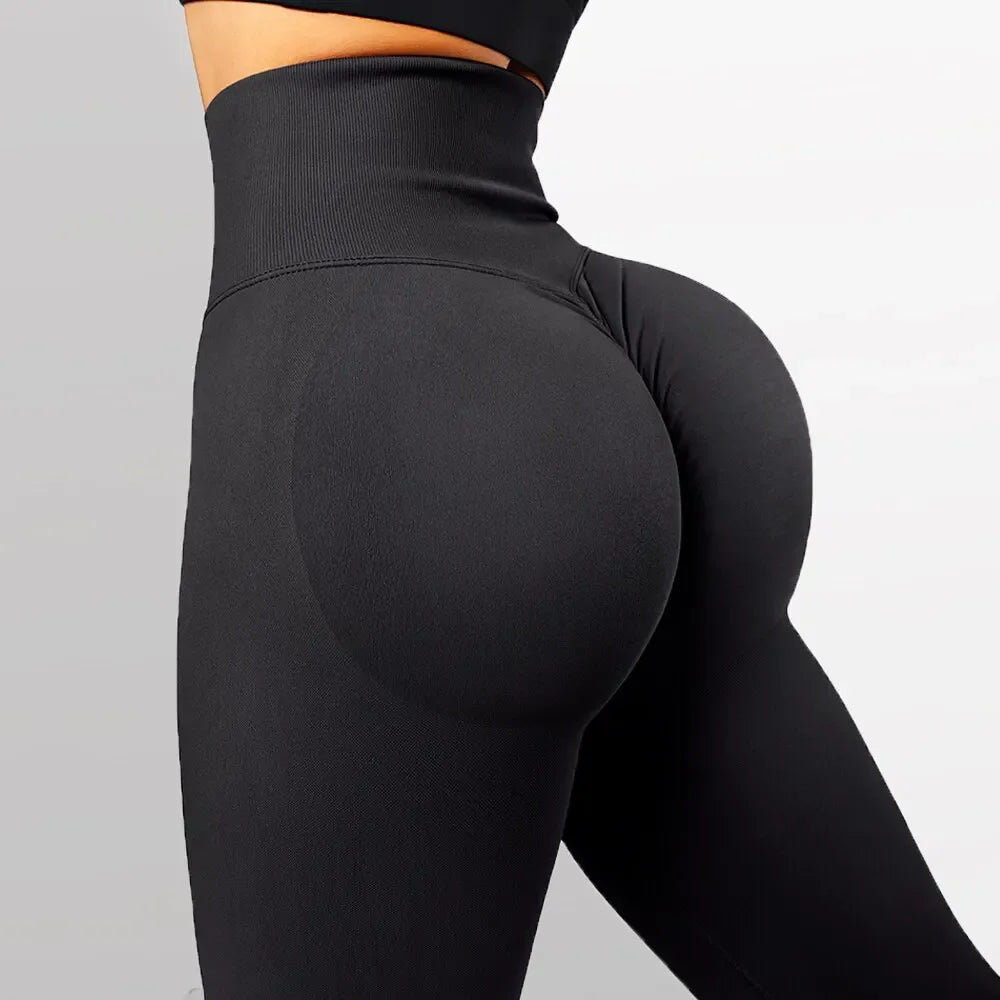 Knitted Seamless Fitness Leggings GYM Pants Women High Waist Push Up