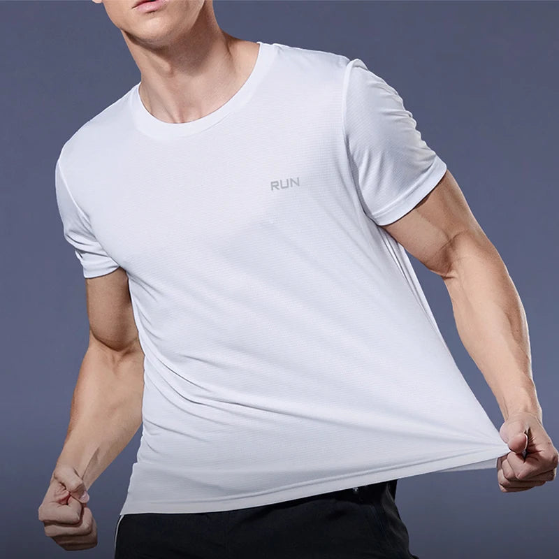 Summer Sport Gym t Shirt Men Quick Dry Running Bodybuilding Shirts Men