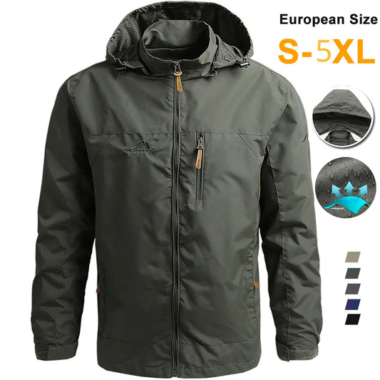 Windbreaker Men Tactical Jacket Waterproof Outdoor Hooded Coat Sports