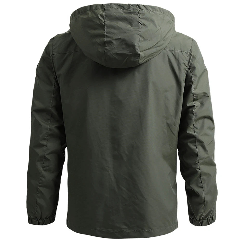 Windbreaker Men Tactical Jacket Waterproof Outdoor Hooded Coat Sports