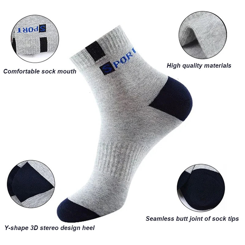 5/10 Pairs Men Bamboo Fiber Autumn Winter Men Socks Breathable Cotton