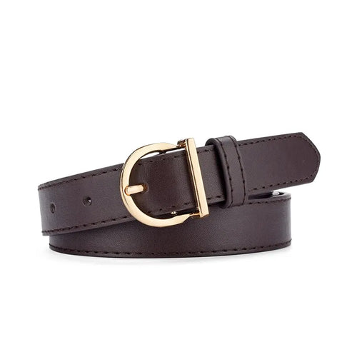 Women's Belt Fashion Pin Buckle Thin Belt Genuine Luxury Soft Belt