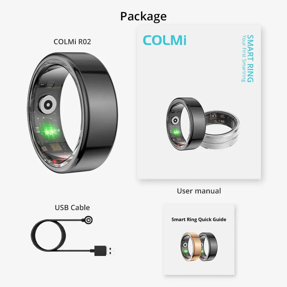 COLMI R02 Smart Ring Military Grade Titanium Steel Shell Health