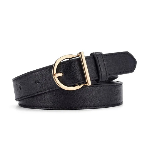 Women's Belt Fashion Pin Buckle Thin Belt Genuine Luxury Soft Belt