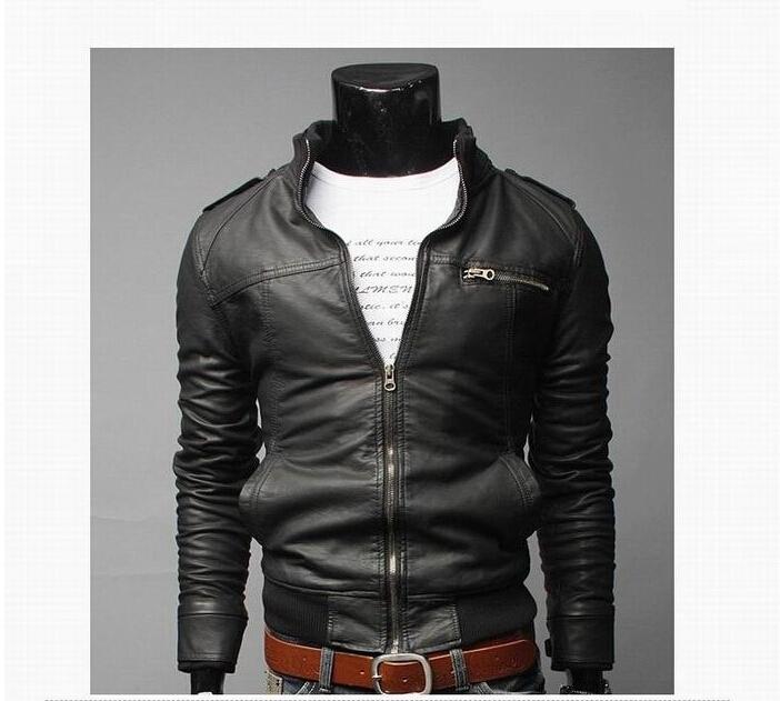 Mens PU Leather Jacket Fashion Coats for Male Business Wear Clothing